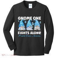 Gnome One Fights Alone Light Blue Prostate Cancer Awareness Kids Long Sleeve Shirt thumb 0