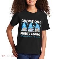 Gnome One Fights Alone Light Blue Prostate Cancer Awareness Kids T-Shirt thumb 2