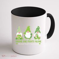 Gnome One Fights Alone Green Mental Health Awareness Coffee Mug thumb 1