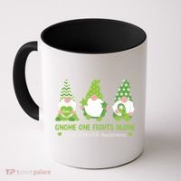 Gnome One Fights Alone Green Mental Health Awareness Coffee Mug thumb 0