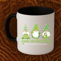 Gnome One Fights Alone Green Mental Health Awareness Coffee Mug thumb 2