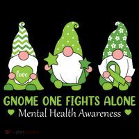 Gnome One Fights Alone Green Mental Health Awareness Coffee Mug thumb 5