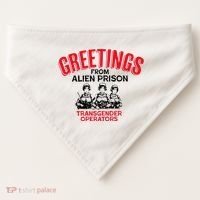 Greetings Operators From Alien Prison USA-Made Doggie Bandana thumb 0