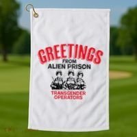 Greetings Operators From Alien Prison Golf Towel thumb 1