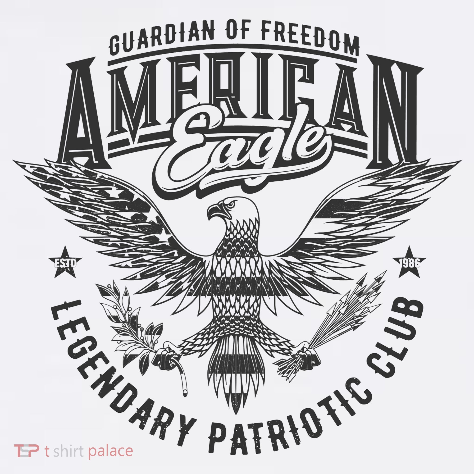 Guardian Of Freedom American Eagle Legendary Patriotic Club T-Shirt