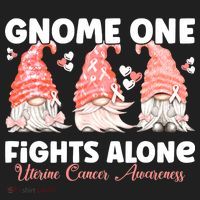 Gnome One Fights Alone Peach Uterine Cancer Awareness Beanie thumb 2