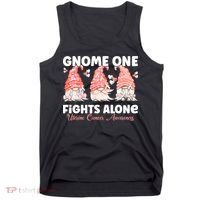 Gnome One Fights Alone Peach Uterine Cancer Awareness Tank Top thumb 0
