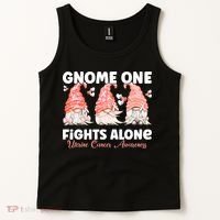 Gnome One Fights Alone Peach Uterine Cancer Awareness Tank Top thumb 2