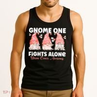 Gnome One Fights Alone Peach Uterine Cancer Awareness Tank Top thumb 3