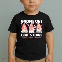 Gnome One Fights Alone Peach Uterine Cancer Awareness Toddler T-Shirt thumb 2