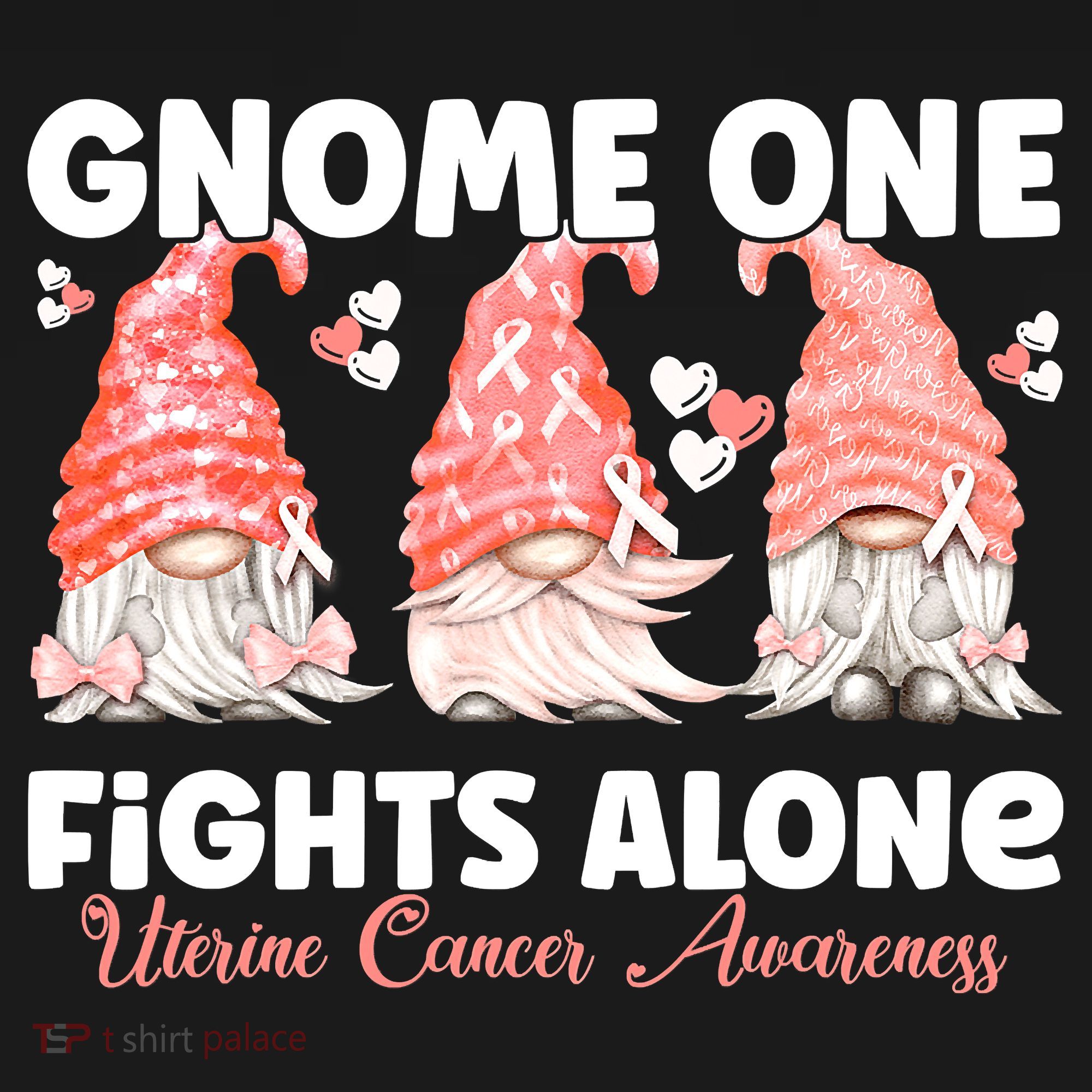 Gnome One Fights Alone Peach Uterine Cancer Awareness Visor