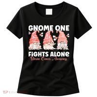 Gnome One Fights Alone Peach Uterine Cancer Awareness Women's T-Shirt thumb 0