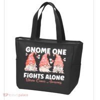 Gnome One Fights Alone Peach Uterine Cancer Awareness Tote Bag thumb 3