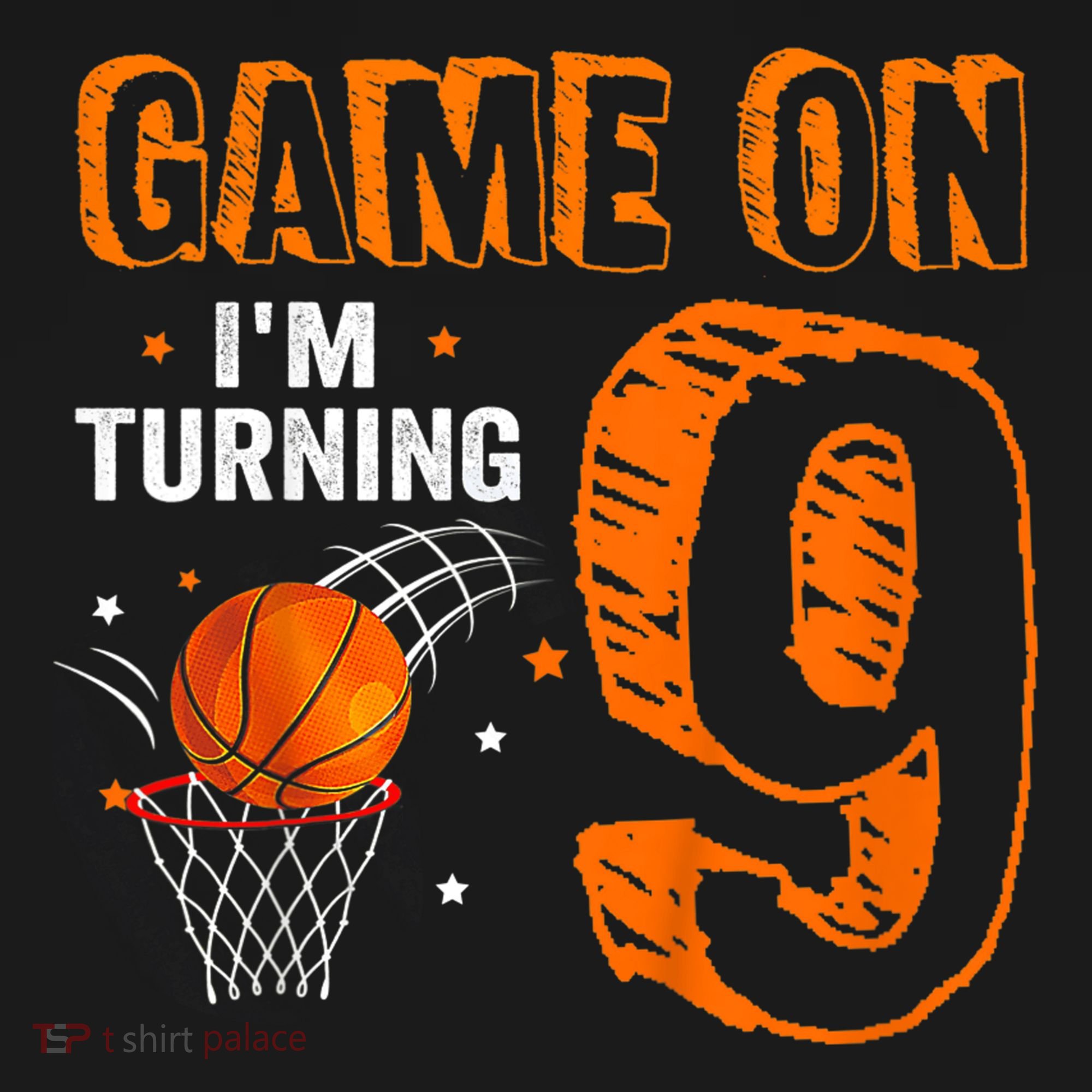Game On Im Turning 9 Basketball 9th Birthday Boy Polo