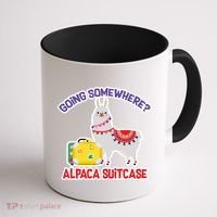Going Somewhere Alpaca Suitcase Coffee Mug thumb 1