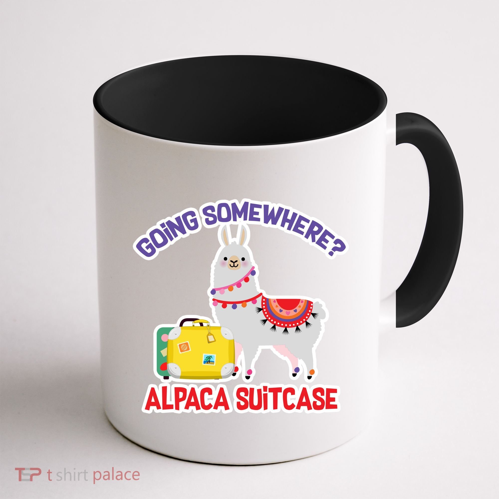 Going Somewhere Alpaca Suitcase Coffee Mug