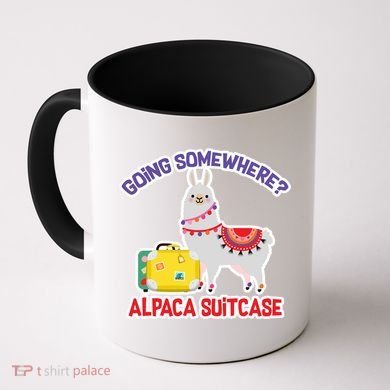 Going Somewhere Alpaca Suitcase Coffee Mug