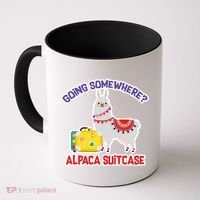 Going Somewhere Alpaca Suitcase Coffee Mug thumb 0