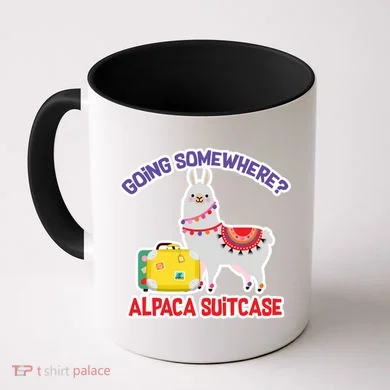 Going Somewhere Alpaca Suitcase Coffee Mug