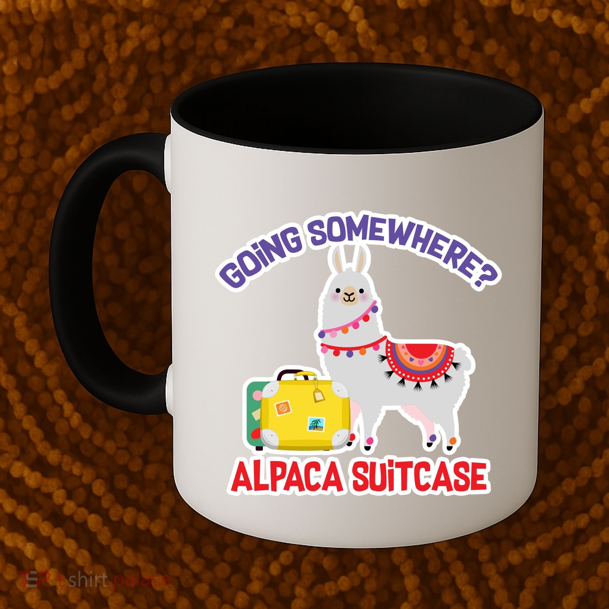 Going Somewhere Alpaca Suitcase Coffee Mug