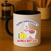 Going Somewhere Alpaca Suitcase Coffee Mug thumb 4