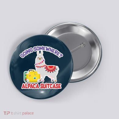 Going Somewhere Alpaca Suitcase Button