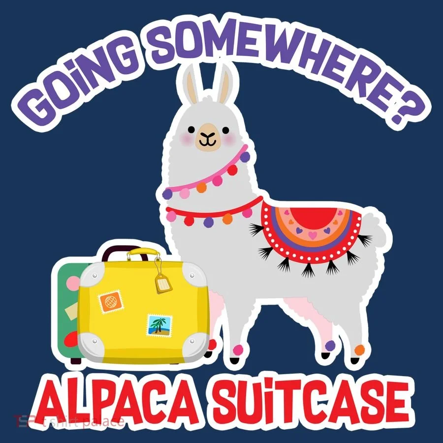 Going Somewhere Alpaca Suitcase Magnet