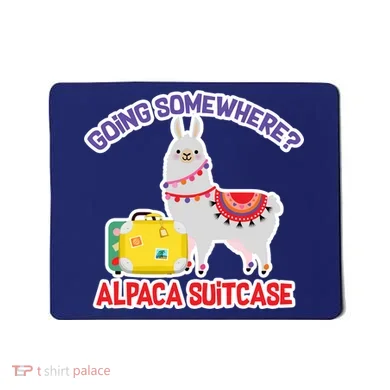 Going Somewhere Alpaca Suitcase Mousepad