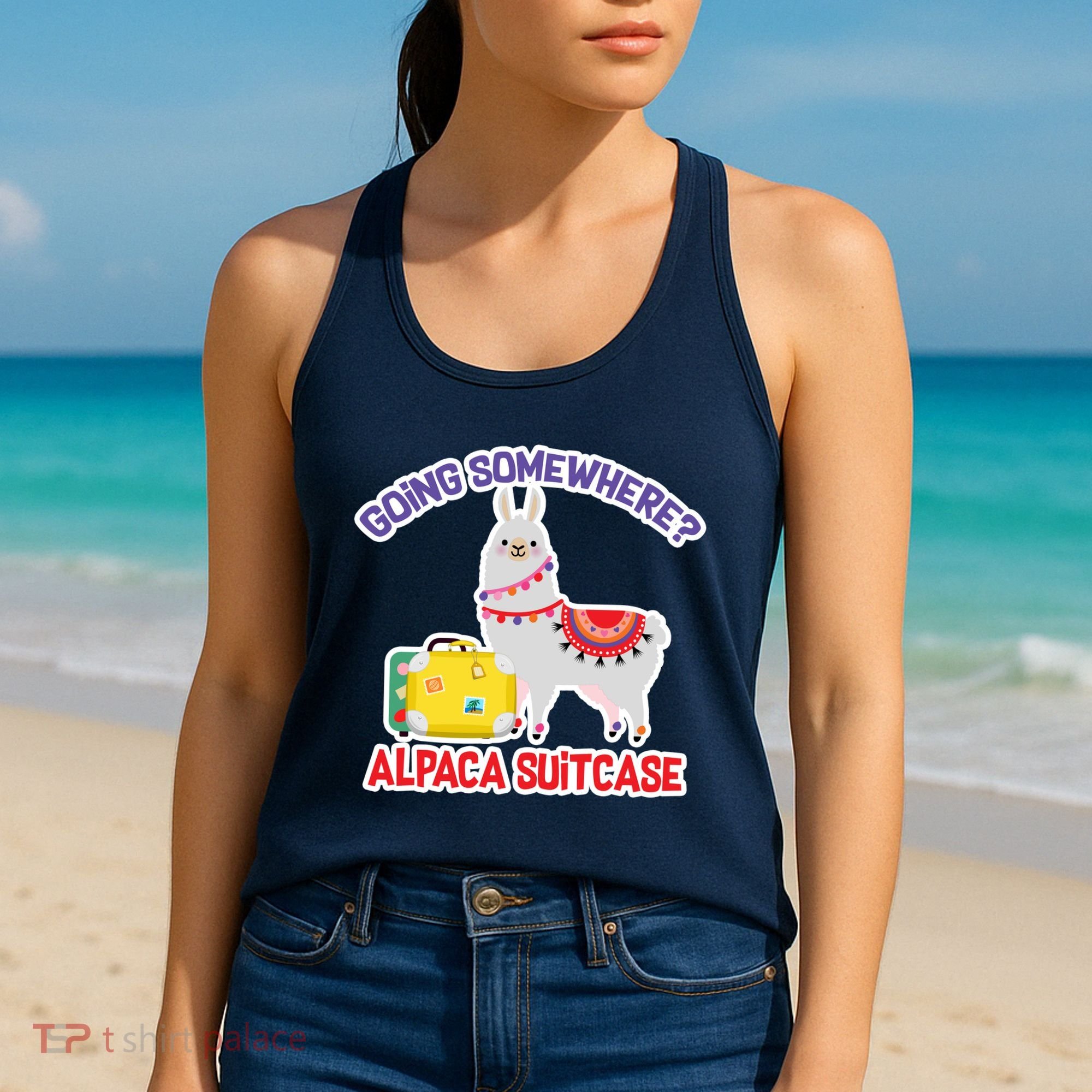 Going Somewhere Alpaca Suitcase Women's Tank Top