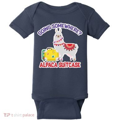 Going Somewhere Alpaca Suitcase Baby Bodysuit