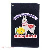 Going Somewhere Alpaca Suitcase Golf Towel thumb 0