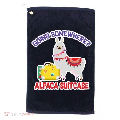 Going Somewhere Alpaca Suitcase Golf Towel
