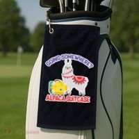 Going Somewhere Alpaca Suitcase Golf Towel thumb 2