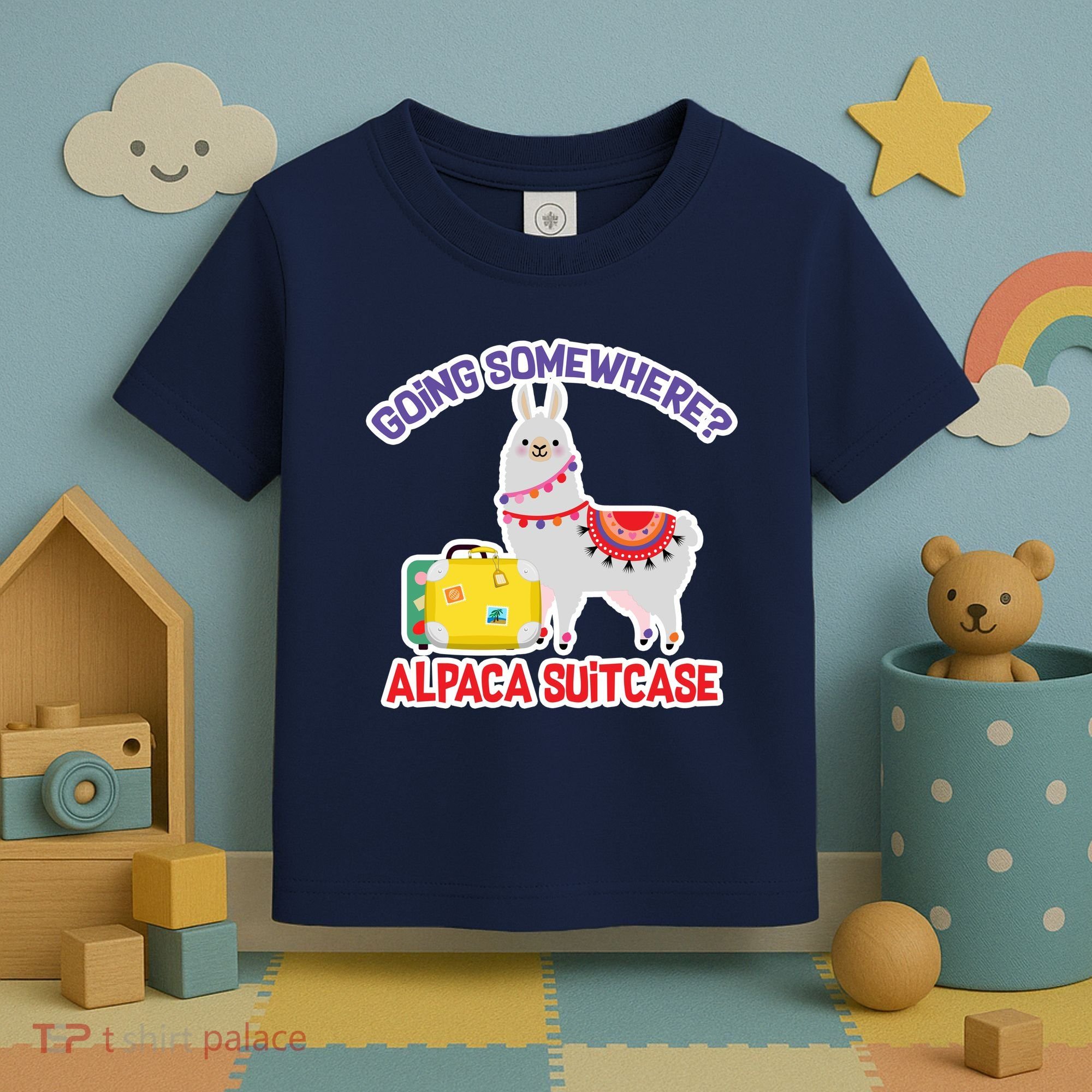 Going Somewhere Alpaca Suitcase Toddler T-Shirt