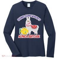 Going Somewhere Alpaca Suitcase Women's Long Sleeve Shirt thumb 0