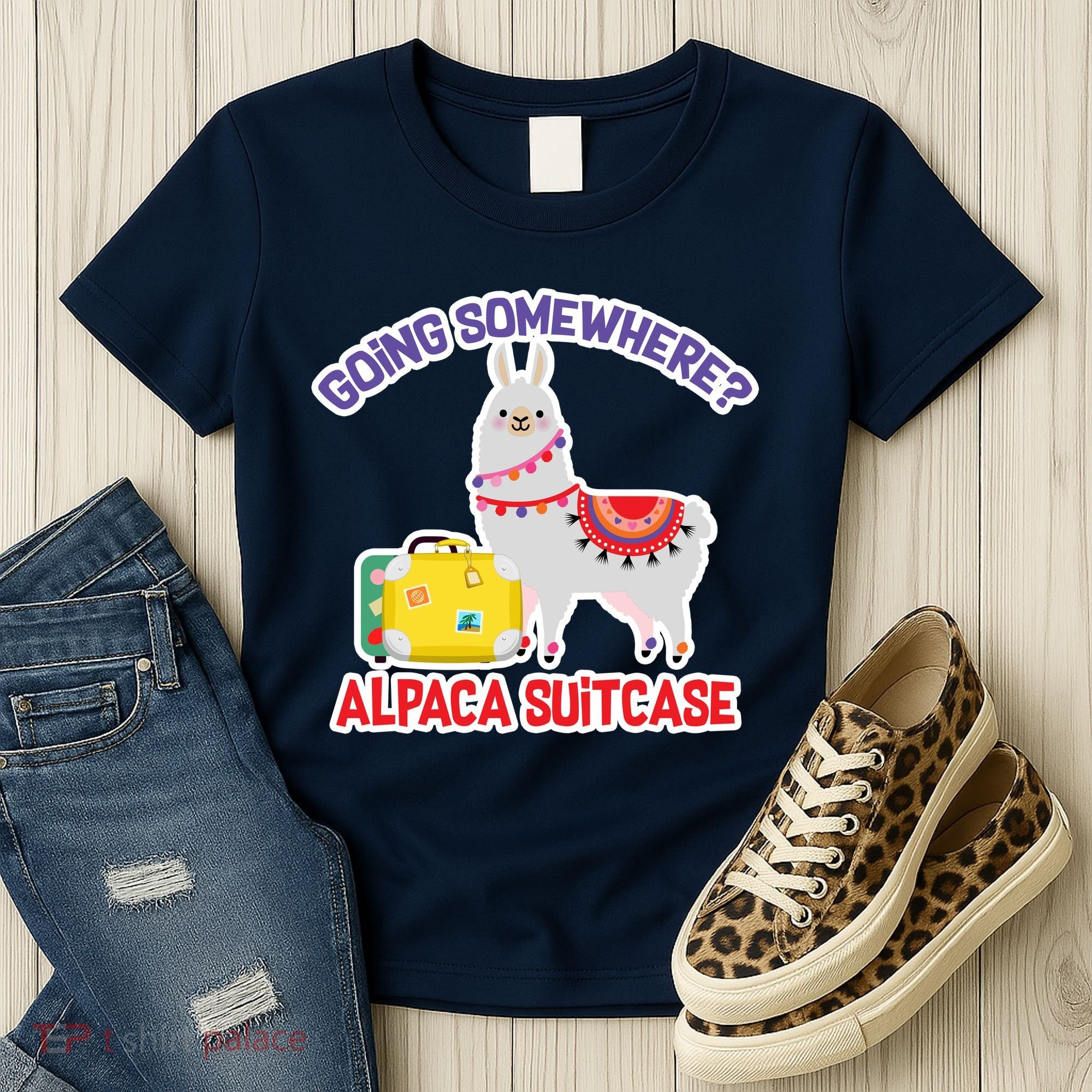 Going Somewhere Alpaca Suitcase Women's T-Shirt