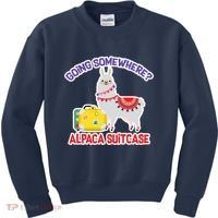 Going Somewhere Alpaca Suitcase Kids Sweatshirt thumb 0