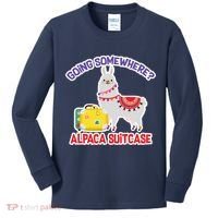 Going Somewhere Alpaca Suitcase Kids Long Sleeve Shirt thumb 0