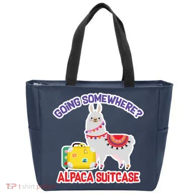 Going Somewhere Alpaca Suitcase Tote Bag