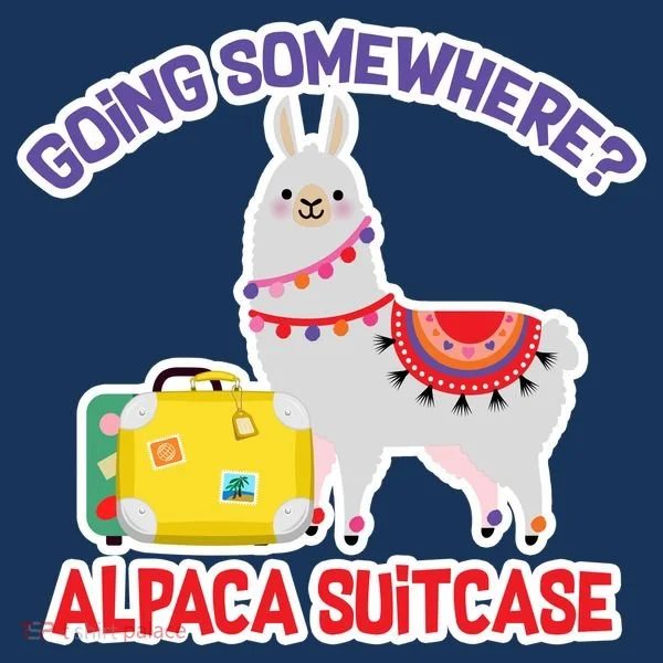 Going Somewhere Alpaca Suitcase Tote Bag