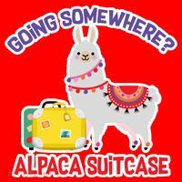 Going Somewhere Alpaca Suitcase Santa Hat thumb 1