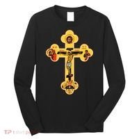 Greek Orthodox Jesus Christ Cross Icon Long Sleeve Shirt thumb 0