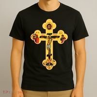 Greek Orthodox Jesus Christ Cross Icon T-Shirt thumb 3