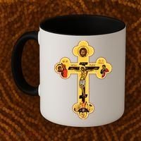 Greek Orthodox Jesus Christ Cross Icon Coffee Mug thumb 2