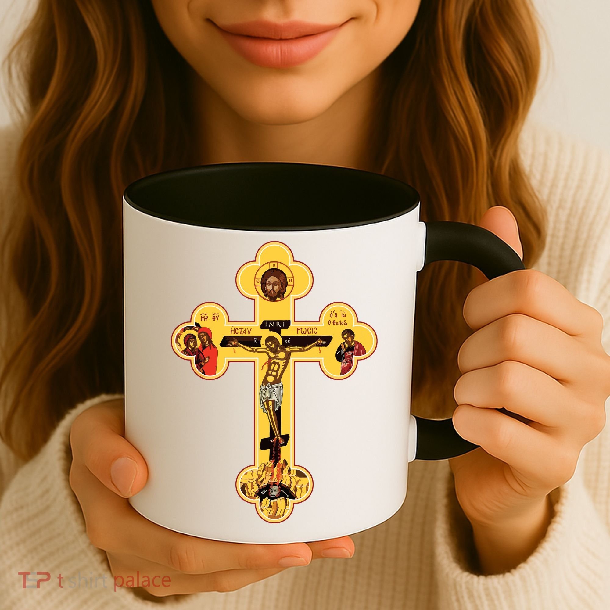 Greek Orthodox Jesus Christ Cross Icon Coffee Mug