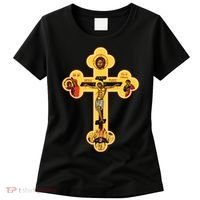 Greek Orthodox Jesus Christ Cross Icon Women's T-Shirt thumb 0