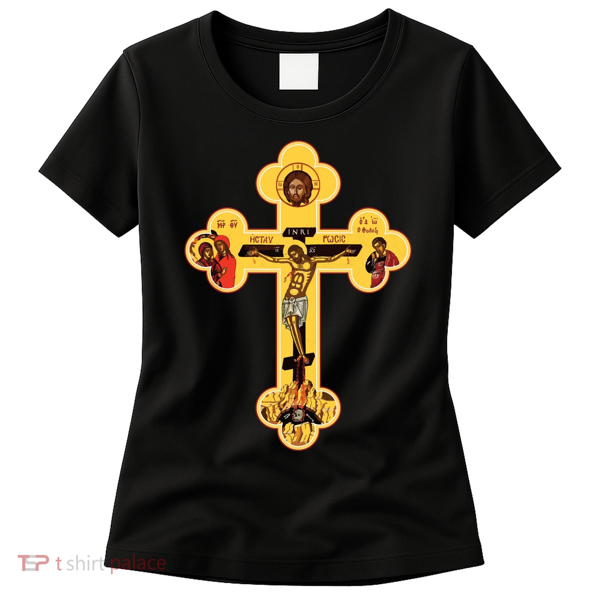Greek Orthodox Jesus Christ Cross Icon Women's T-Shirt