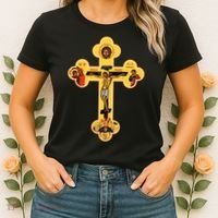 Greek Orthodox Jesus Christ Cross Icon Women's T-Shirt thumb 2