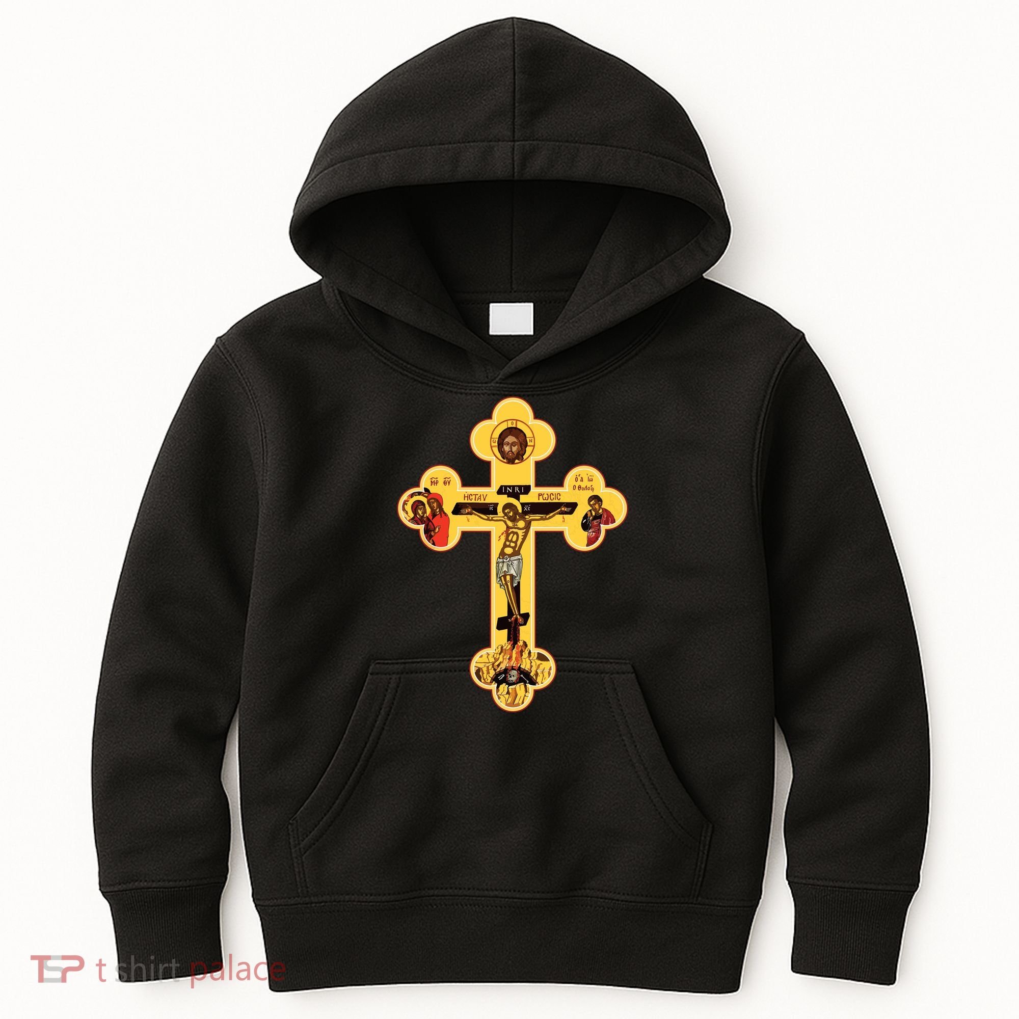 Greek Orthodox Jesus Christ Cross Icon Kids Hoodie