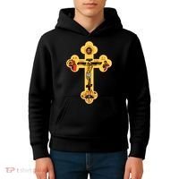 Greek Orthodox Jesus Christ Cross Icon Kids Hoodie thumb 4